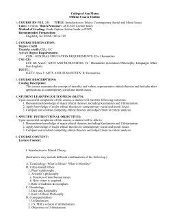 PHIL 244 Contemporary Social and Moral Issues