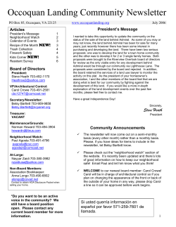 July 2006 - Occoquan Landing Community Association