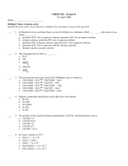 CHEM 103&mdash;Exam #1 19 April 2006 Name