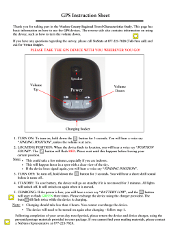 GPS Unit Instructions