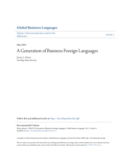 A Generation of Business Foreign Languages - Purdue e-Pubs