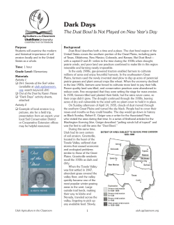 Dark Days - Utah Agriculture in the Classroom