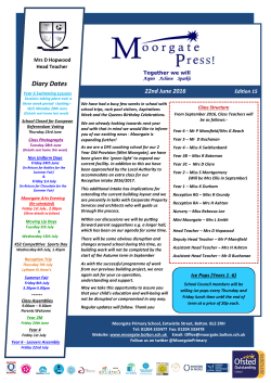 Diary Dates - Moorgate Primary School