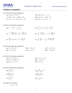 Inequalities - VaxaSoftware