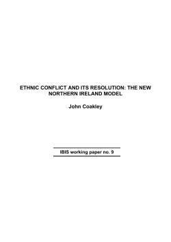 Ethnic conflict and its resolution: the new Northern Ireland model