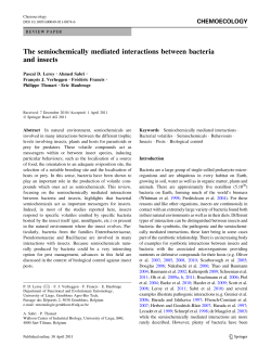 The semiochemically mediated interactions between - ORBi