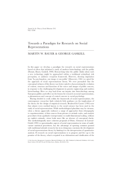 Towards a Paradigm for Research on Social Representations