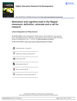 Motivation and cognitive load in the flipped classroom: definition