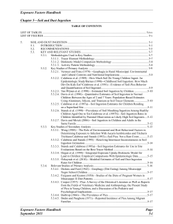 Exposure Factors Handbook - Chapter 5: Soil and Dust