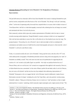 Literature Review 6 Dismantling the Cult of Elizabeth I: The