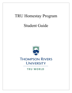 TRU Homestay Program Student Guide