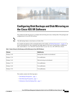 Configuring Disk Backups and Disk Mirroring on the Cisco&euro;IOS&euro;XR