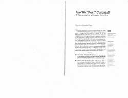 Are We "Post"Colonial?