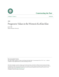 Progressive Values in the Women`s Ku Klux Klan