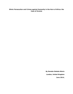 Ethnic Persecution and Crimes against Humanity in the Horn of
