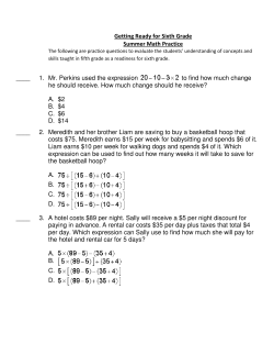 Getting Ready for Sixth Grade Summer Math Practice