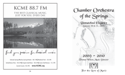Concert Program - Chamber Orchestra of the Springs