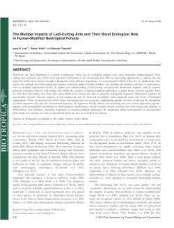 The Multiple Impacts of LeafCutting Ants and Their Novel Ecological