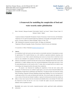 A framework for modelling the complexities of food and water