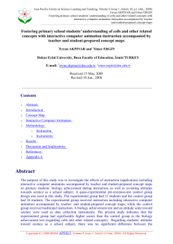 Fostering primary school students` understanding of cells and other