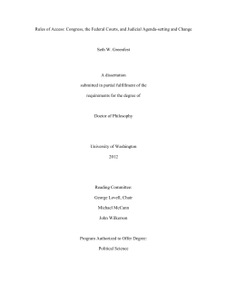 Rules of Access: Congress, the Federal Courts, and Judicial Agenda