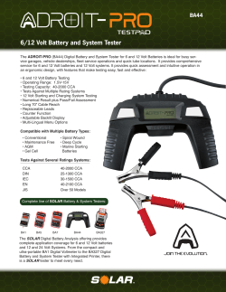 6/12 Volt Battery and System Tester