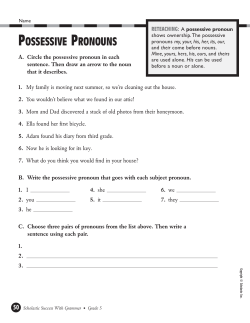 possessive pronouns