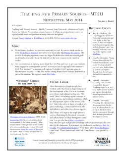 May 2014 - Middle Tennessee State University