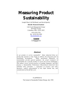 Measuring Product Sustainability