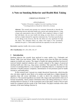 A Note on Smoking Behavior and Health Risk Taking