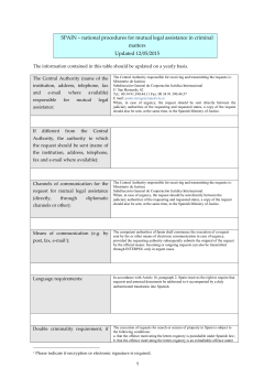 SPAIN ‒ national procedures for mutual legal assistance in criminal