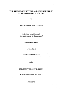 the theme of protest and its expression in sf motlhake`s poetry