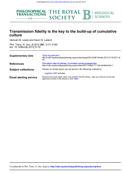 culture Transmission fidelity is the key to the build