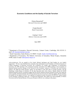 Economic Conditions and the Quality of Suicide Terrorism Efraim