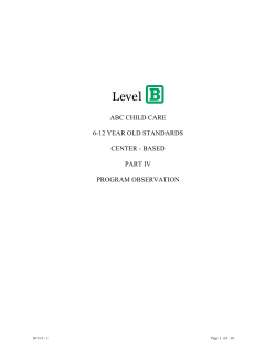 Level B 6-12 Standards - SC Child Care Services