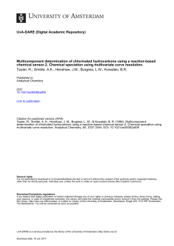 Multicomponent determination of chlorinated - UvA-DARE