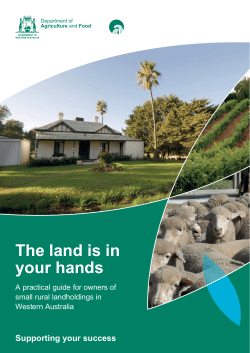 The land is in your hands - Department of Agriculture and Food