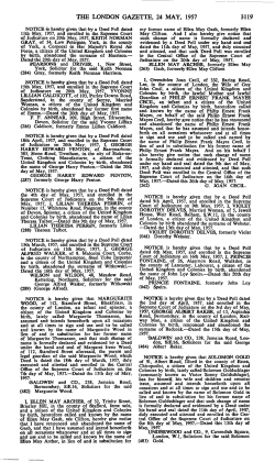 THE LONDON GAZETTE, 24 MAY, 1957 3119