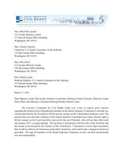 Hon. Mitch McConnell U.S. Senate Majority Leader 317 Russell