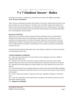 7 v 7 Outdoor Soccer - Rules - Recreation