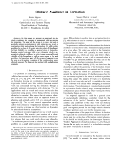 Obstacle Avoidance in Formation