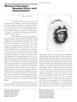 Mutual Infatuation: Rosebud Sioux and Cincinnatians