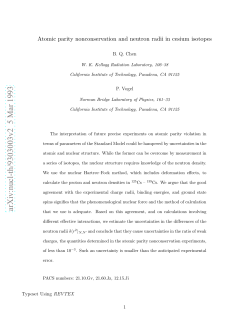 Atomic parity nonconservation and neutron radii in cesium isotopes