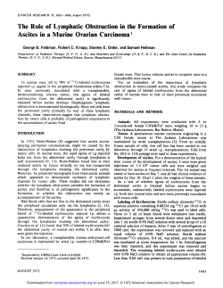 The Role of Lymphatic Obstruction in the