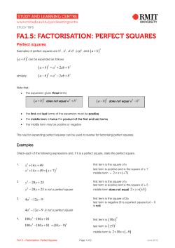 fa1.5: factorisation: perfect squares