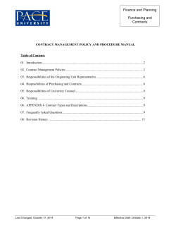 Contract Management Policy and Procedure Manual