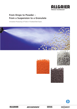 From Drops to Powder &ndash; From a Suspension to a Granulate