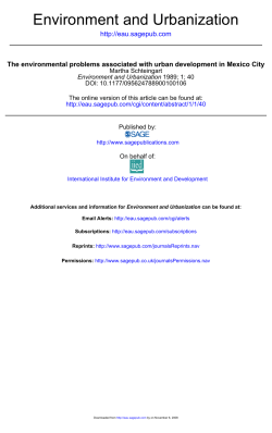 EnvirOnment and UrbanizatiOn