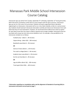 Manassas Park Middle School Intersession Course Catalog