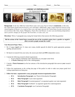 AMERICAN IMPERIALISM An Argumentative Essay